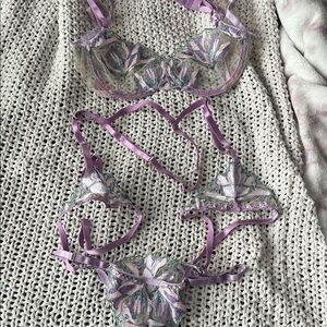 Elegant Purple Lace Lingerie Set